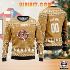 US Cremonese Custom Name Number Gold Verion Ugly Christmas Sweater