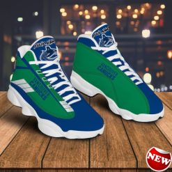 NHL Vancouver Canucks Custom Name Blue Green Air Jordan 13 Shoes