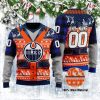 NHL Edmonton Oilers Custom Name Name Orange Blue Ugly Christmas Sweater
