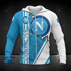 SSC Napoli White Blue Scratch Zip Up Hoodie