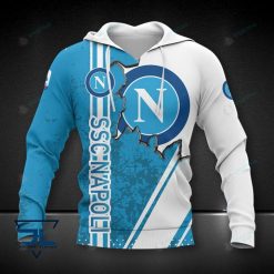 SSC Napoli White Blue Scratch Pullover Hoodie