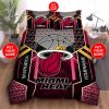 NBA Miami Heat Custom Name Black Red Bedding Set