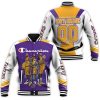 NBA Los Angeles Lakers Custom Name Number White Purple Champion Legendary Baseball Jacket