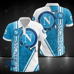 SSC Napoli White Blue Scratch Polo Shirt