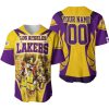 NBA Los Angeles Lakers Custom Name Numer Western Conference Gold Purple Baseball Jersey