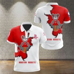 NBA Houston Rockets Red White Mascot Polo Shirt