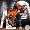 NBA Miami Heat Dwyane Wade White Blue Scratch Pullover Hoodie