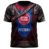 NBA Detroit Pistons Custom Name Number Warrior T-Shirt