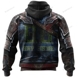 Alternative view of NBA Minnesota Timberwolves Custom Name Number Warriors Jersey Zip Up Hoodie