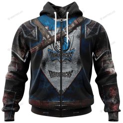 NBA Dallas Mavericks Custom Name Number Warrior Armor Zip Up Hoodie