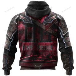 Alternative view of NBA Houston Rockets Custom Name Number Warrior Zip Up Hoodie