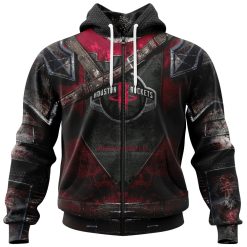 NBA Houston Rockets Custom Name Number Warrior Zip Up Hoodie