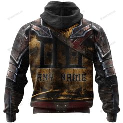Alternative view of NBA Phoenix Suns Custom Name Number Warrior Armor Zip Up Hoodie