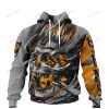 NBA Phoenix Suns Custom Name Number Gray Yellow Smoke Skull Pullover Hoodie