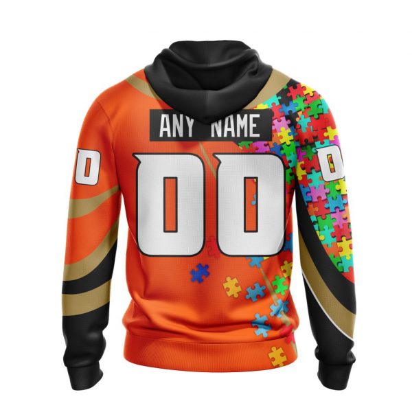 NHL Anaheim Ducks Custom Name Number Autism Awareness Zip Up Hoodie V5 NHL Anaheim Ducks Custom Name Number Autism Awareness Zip Up Hoodie V5