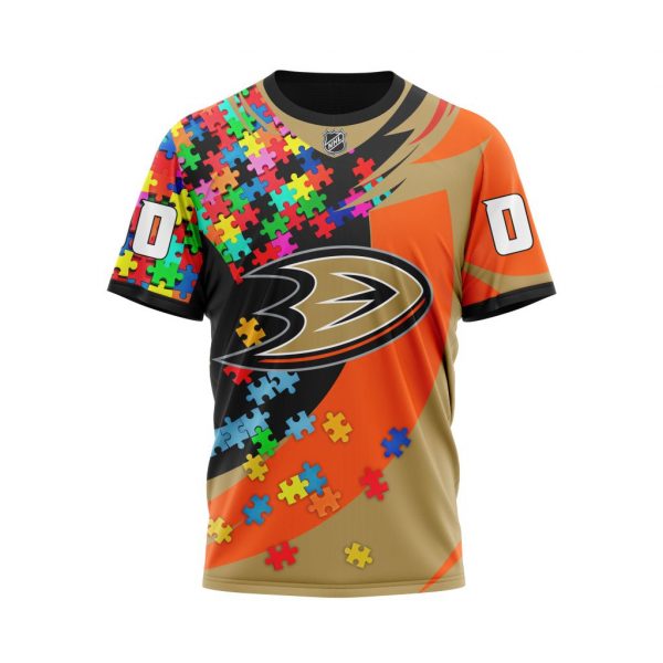 NHL Anaheim Ducks Custom Name Number Autism Awareness T-Shirt V5 NHL Anaheim Ducks Custom Name Number Autism Awareness T-Shirt V5