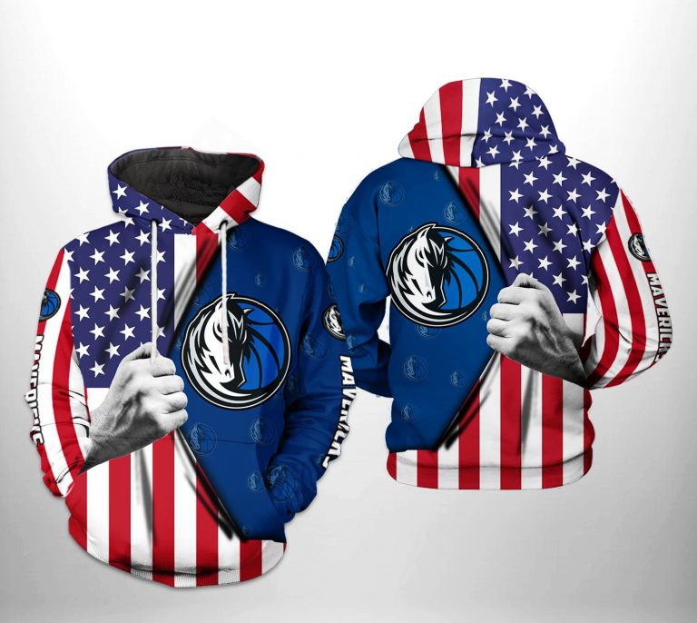 NBA Dallas Mavericks US Flag Pullover Hoodie V2