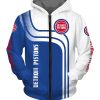 NBA Detroit Pistons White Blue Curvers Zip Up Hoodie