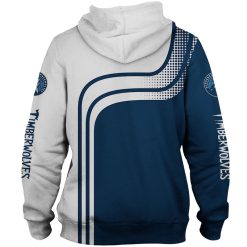 Alternative view of NBA Minnesota Timberwolves White Blue Curves Zip Up Hoodie