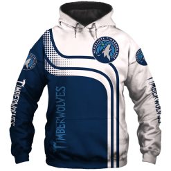 NBA Minnesota Timberwolves White Blue Curves Pullover Hoodie