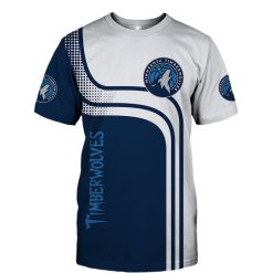 NBA Minnesota Timberwolves White Blue Curves T-Shirt