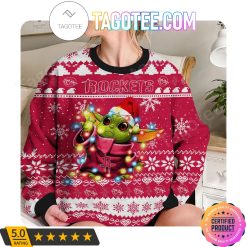 Alternative view of NBA Houston Rockets Baby Yoda Ugly Christmas Sweater