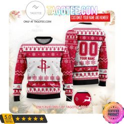 NBA Houston Rockets Custom Name Number Ugly Christmas Sweater V2