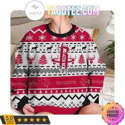 Alternative view of NBA Houston Rockets Red White Ugly Christmas Sweater