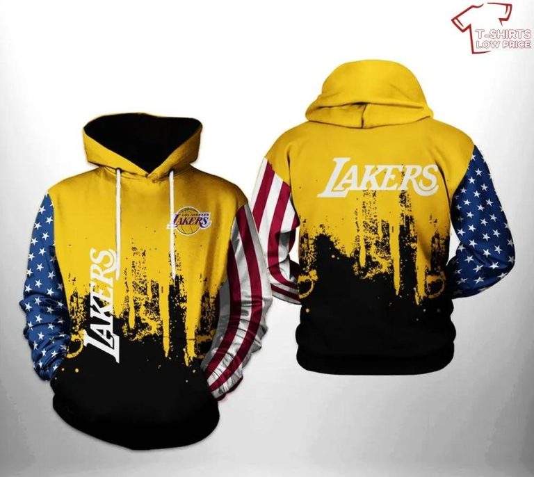 NBA Los Angeles Lakers US Flag Pullover Hoodie