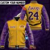 NBA Los Angeles Lakers Custom Name Number Gold Purple Baseball Jacket