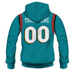 Alternative view of NBA Detroit Pistons Custom Name Number Vintage 90s Jersey Zip Up Hoodie