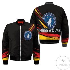 NBA Minnesota Timberwolves Black Colorful Bomber Jacket