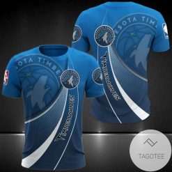 NBA Minnesota Timberwolves Blue Gradient Curves T-Shirt
