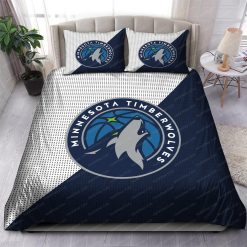 NBA Minnesota Timberwolves White Navy Half Bedding Set