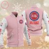 NBA Detroit Pistons Pink White Baseball Jacket