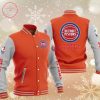 NBA Detroit Pistons Orange Gray Baseball Jacket
