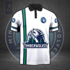 NBA Minnesota Timberwolves White Green Polo Shirt