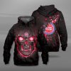 NBA Detroit Pistons Black Red Lava Skull Pullover Hoodie