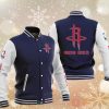 NBA Houston Rockets Navy White Baseball Jacket
