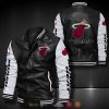 NBA Miami Heat Black White Logo Team Leather Bomber Jacket