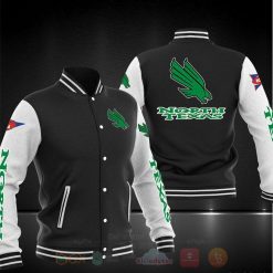 NCAA North Texas Mean Green Black White Baseball Jacket
