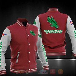 NCAA North Texas Mean Green Maroon White Baseball Jacket