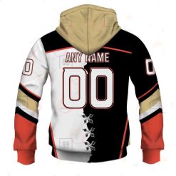 Alternative view of NHL Anaheim Ducks Custom Name Number 2023 Mix Jersey Zip Up Hoodie