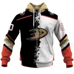 NHL Anaheim Ducks Custom Name Number 2023 Mix Jersey Zip Up Hoodie