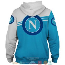 Alternative view of SSC Napoli White Blue Zip Up Hoodie V12
