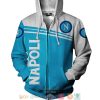 SSC Napoli White Blue Zip Up Hoodie V12