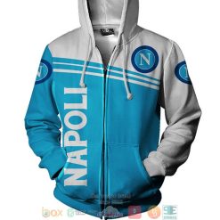 SSC Napoli White Blue Zip Up Hoodie V12