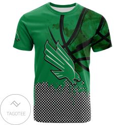 NCAA North Texas Mean Green Custom Name Number Net Grunge Pattern T-Shirt
