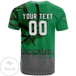 Alternative view of NCAA North Texas Mean Green Custom Name Number Net Grunge Pattern T-Shirt
