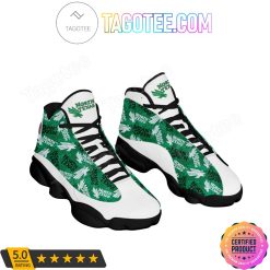 Alternative view of NCAA North Texas Mean Green Logo Air Jordan 13 Shoes